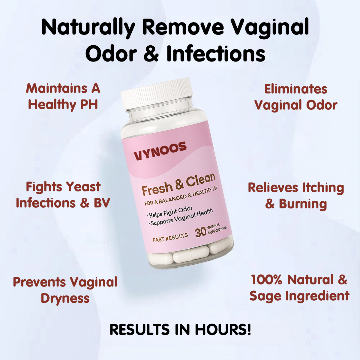 Vynoos® Fresh & Clean pH Balancing Boric Acid Vaginal Suppository